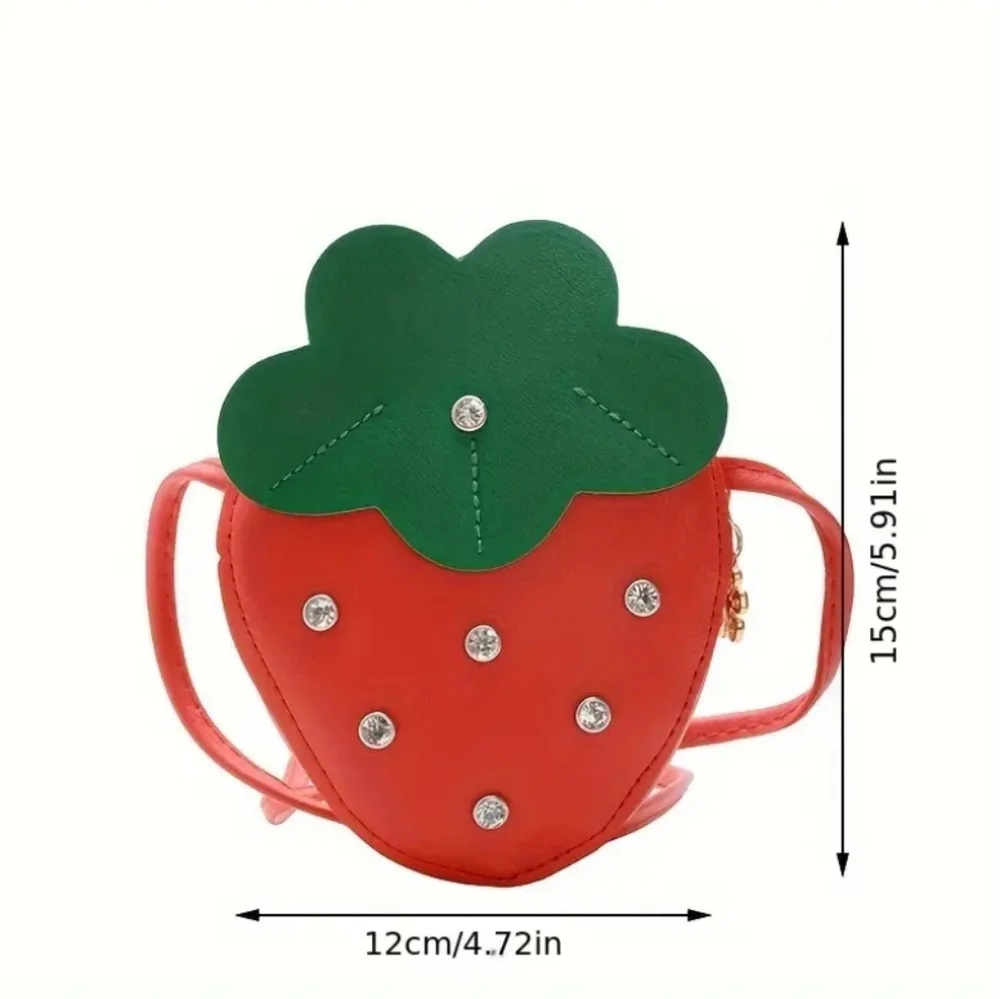 Girls Small Strawberry Crossbody Bag Purse - Picture 4 of 6